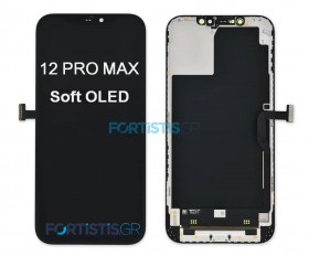 Οθόνη Soft OLED με Μηχανισμό Αφής για 12 Pro MAX 6.7" inch screen - Black
